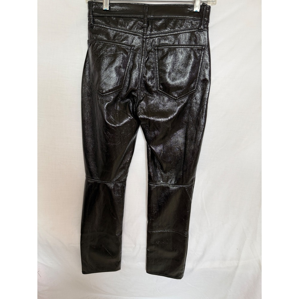 Gap Vintage Slim High Rise Patent Faux Leather Pants Black 26/2R NEW - Picture 10 of 10
